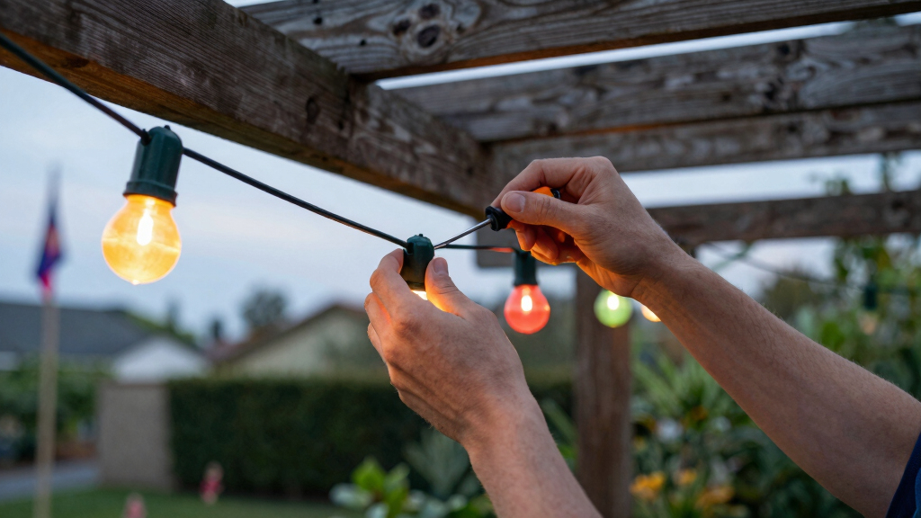 patriotic outdoor string lights
