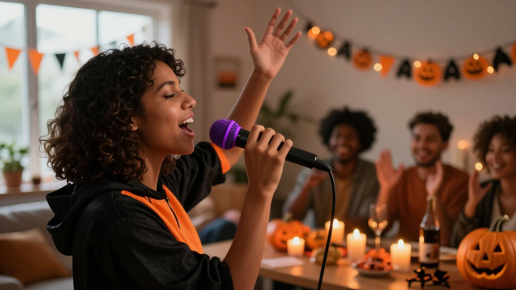Halloween wireless karaoke microphones