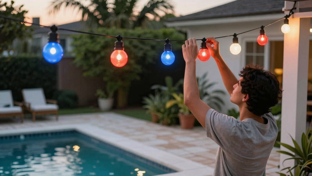 patriotic outdoor string lights
