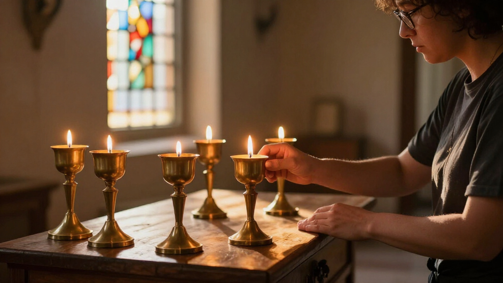 best large brass altar candle holders set