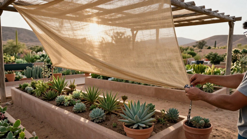 shade cloth for desert gardens