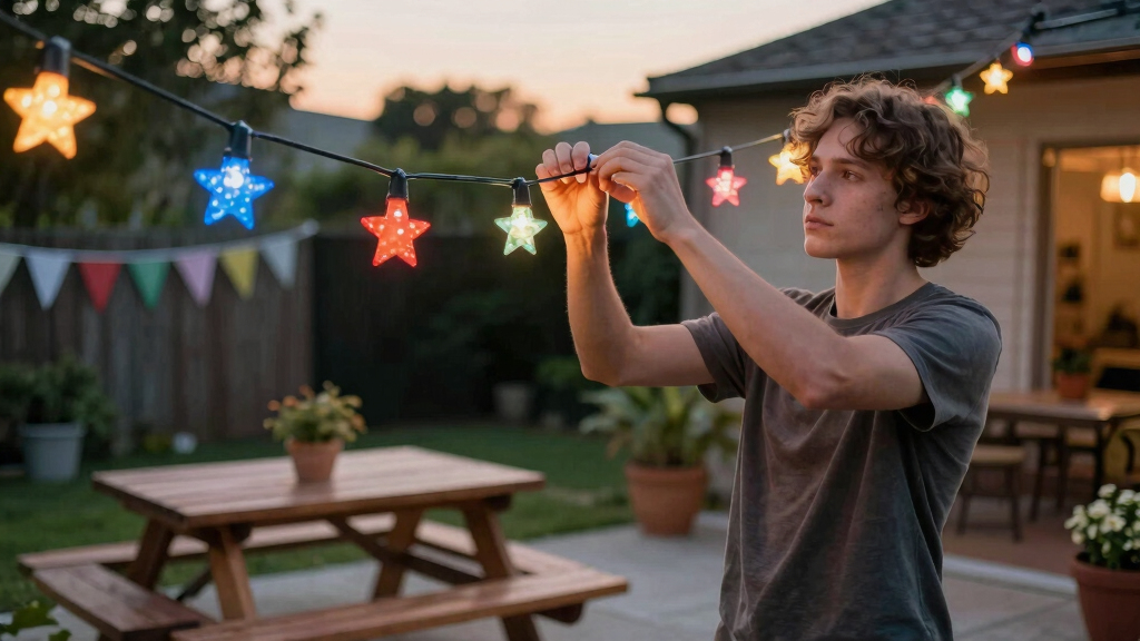 patriotic outdoor string lights