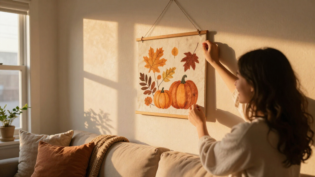 fall-themed wall art for living room