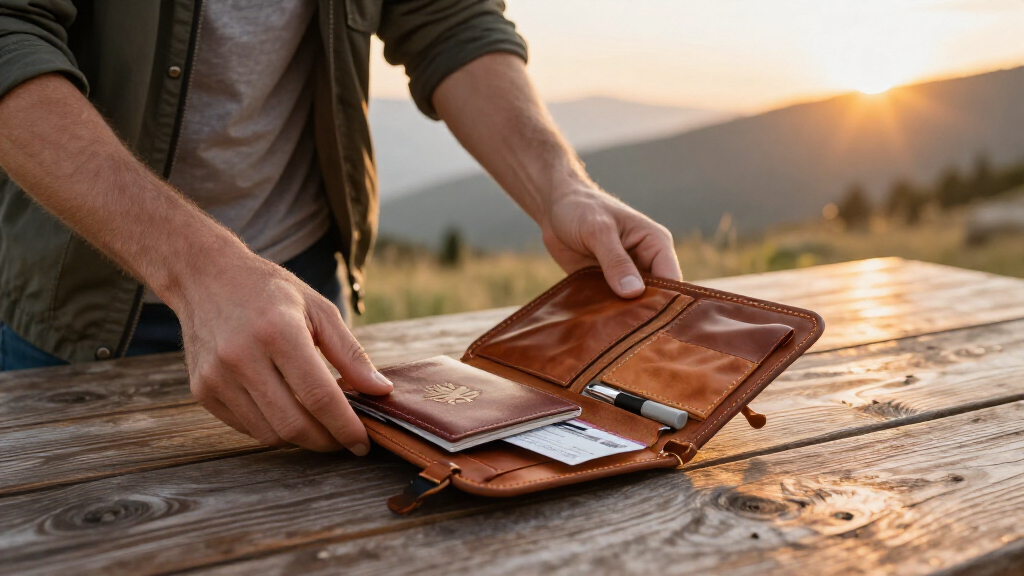 leather travel organizers set for international trips