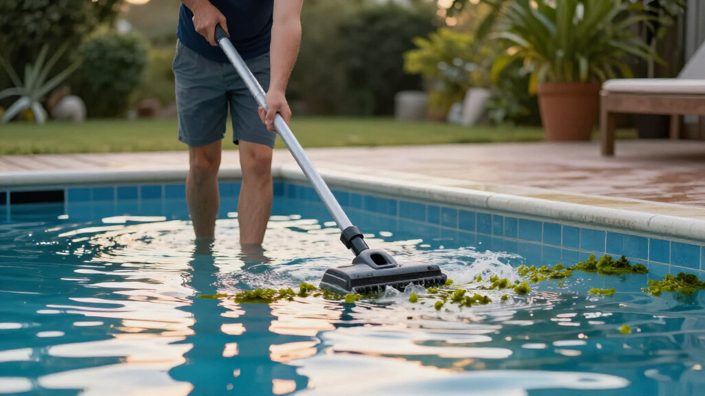 manual pool vacuum for algae