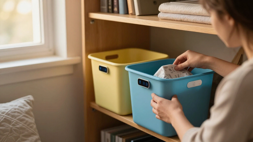 smart home organizational bins