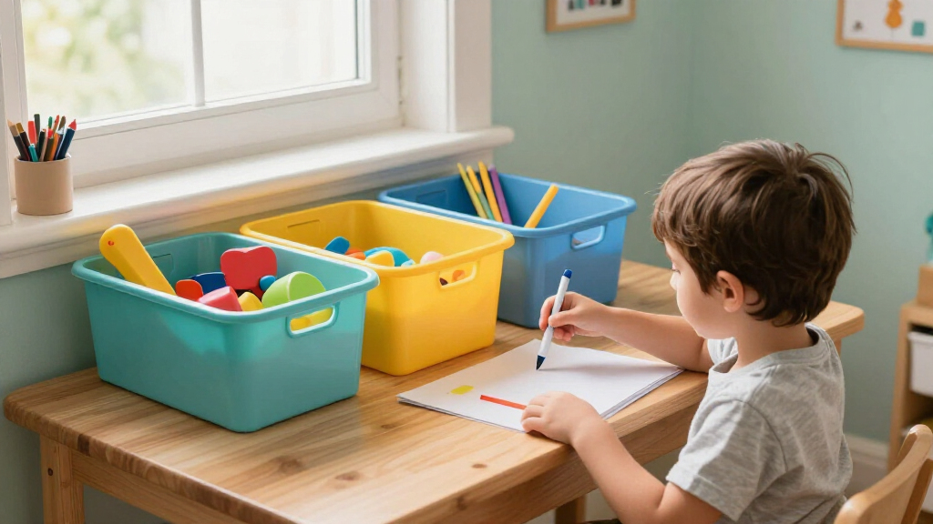kids desk organization bins