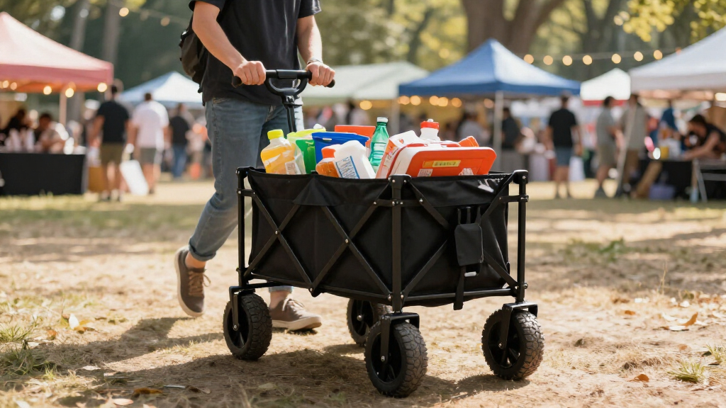 premium festival folding wagon with big wheels