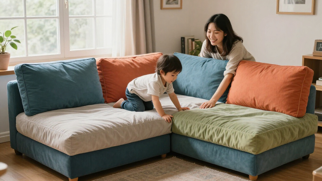 modular play couch with washable covers