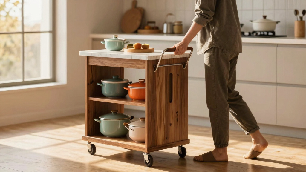 rolling kitchen island cart