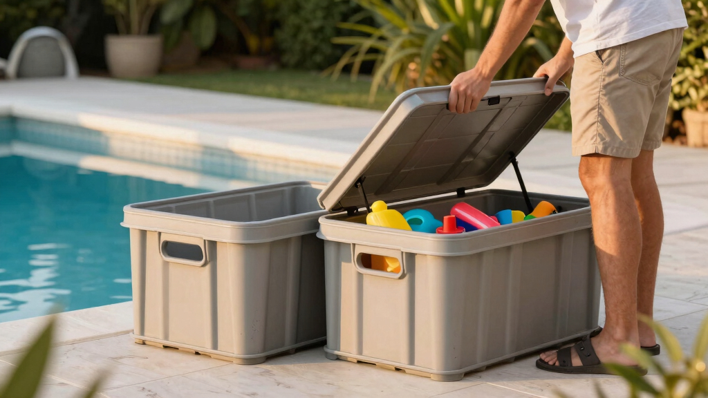 pool storage boxes