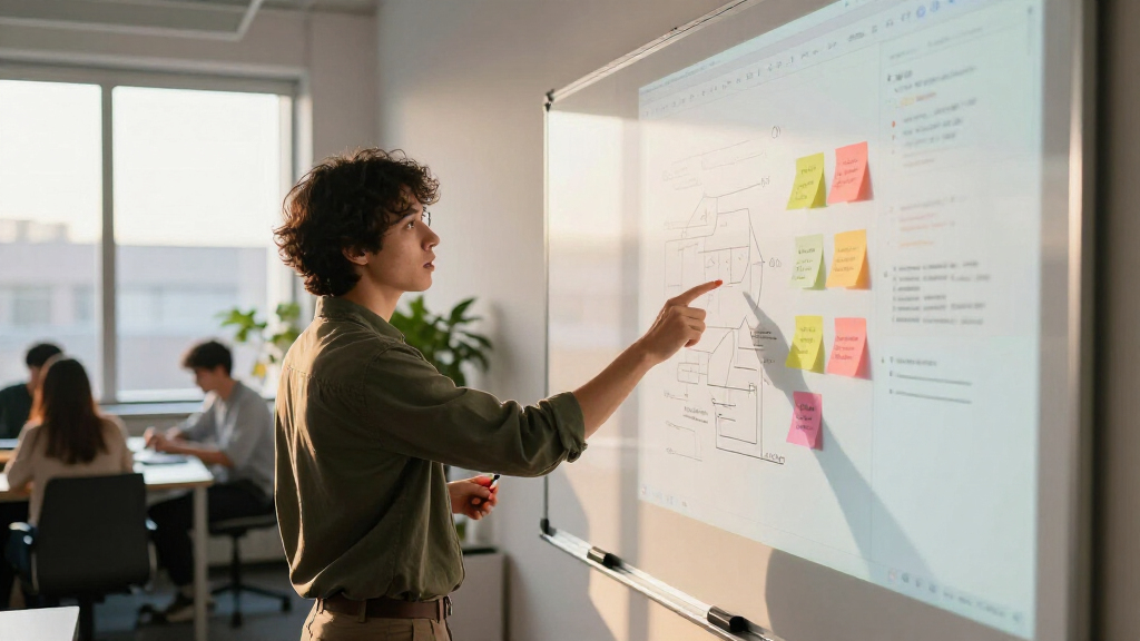 Whiteboard display for classroom style offices