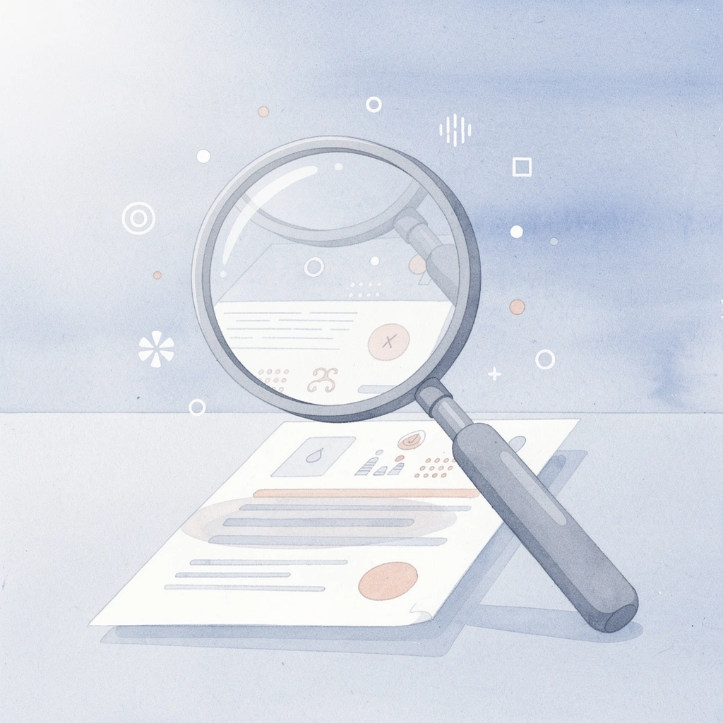 Scene illustration of a magnifying glass examining a hotel booking process to reveal execution gaps