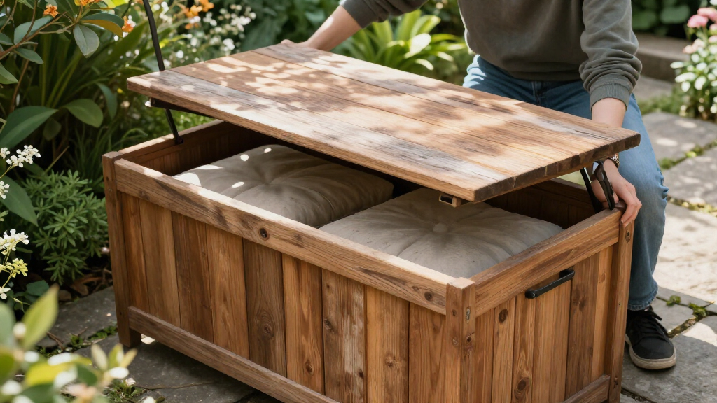 outdoor storage benches