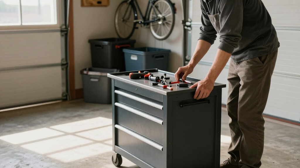 rolling garage cabinet workstation
