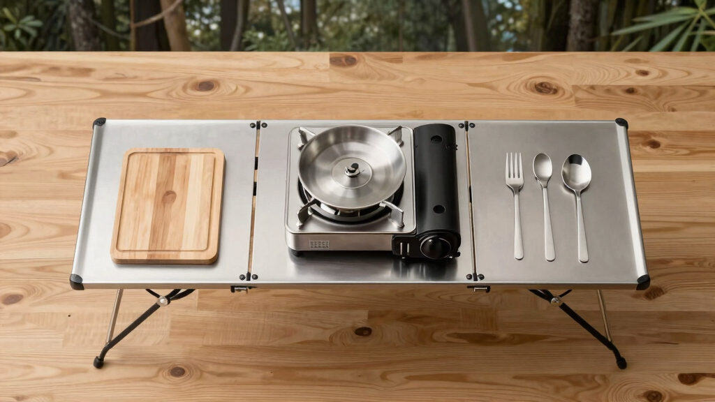 best stainless steel camp kitchen table system