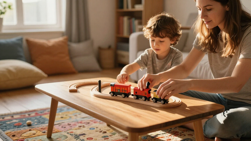 wooden train set