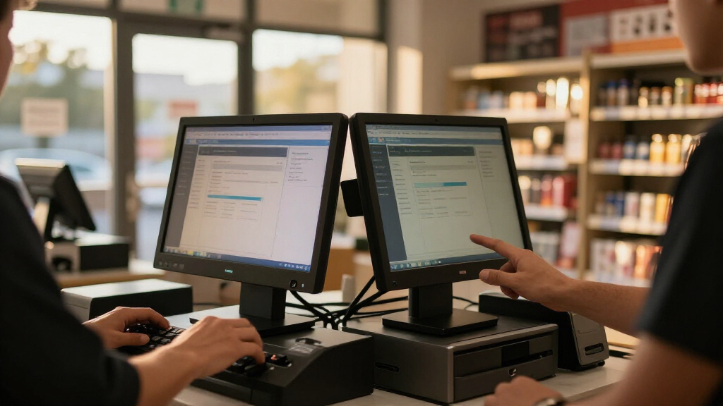 Dual screen POS terminal for checkout