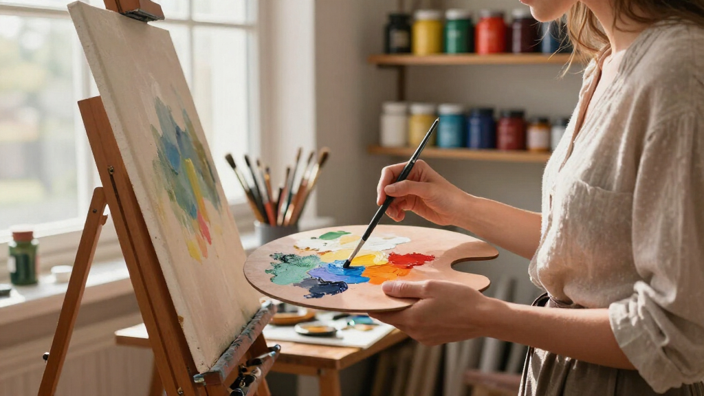 high quality art supplies easel oil paints brushes