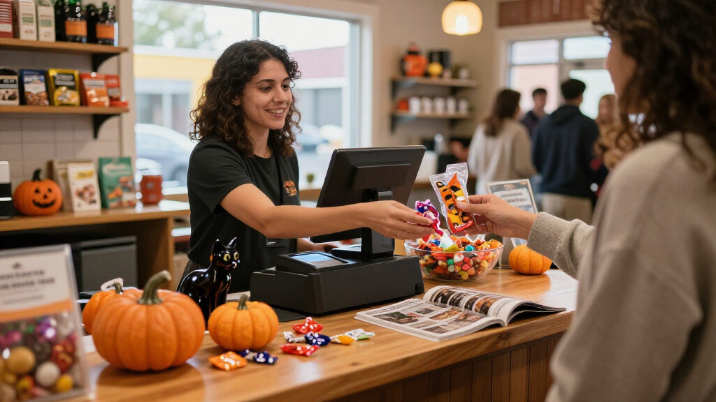 Halloween checkout counter displays