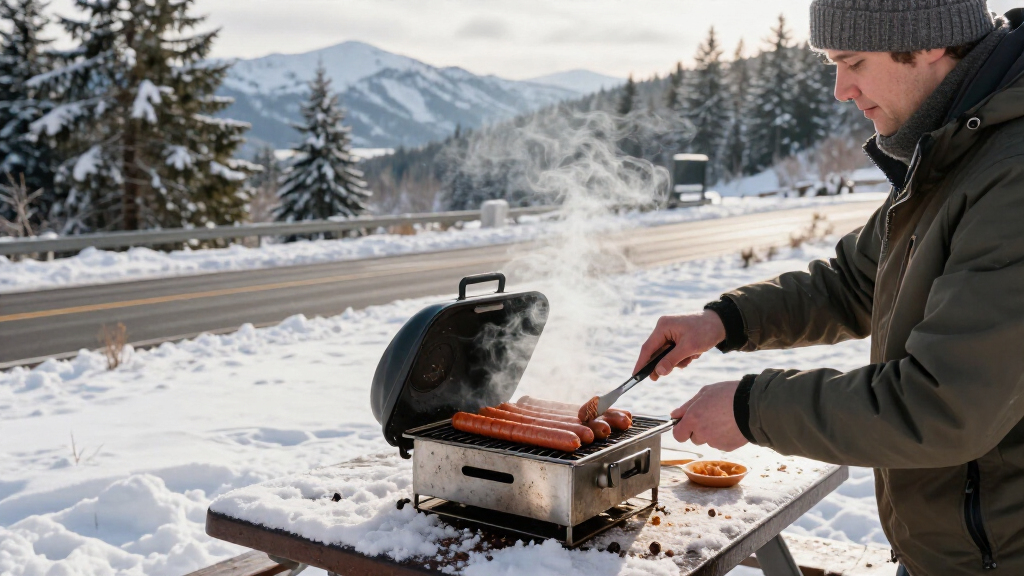 best portable grill for quick meals on winter road trips