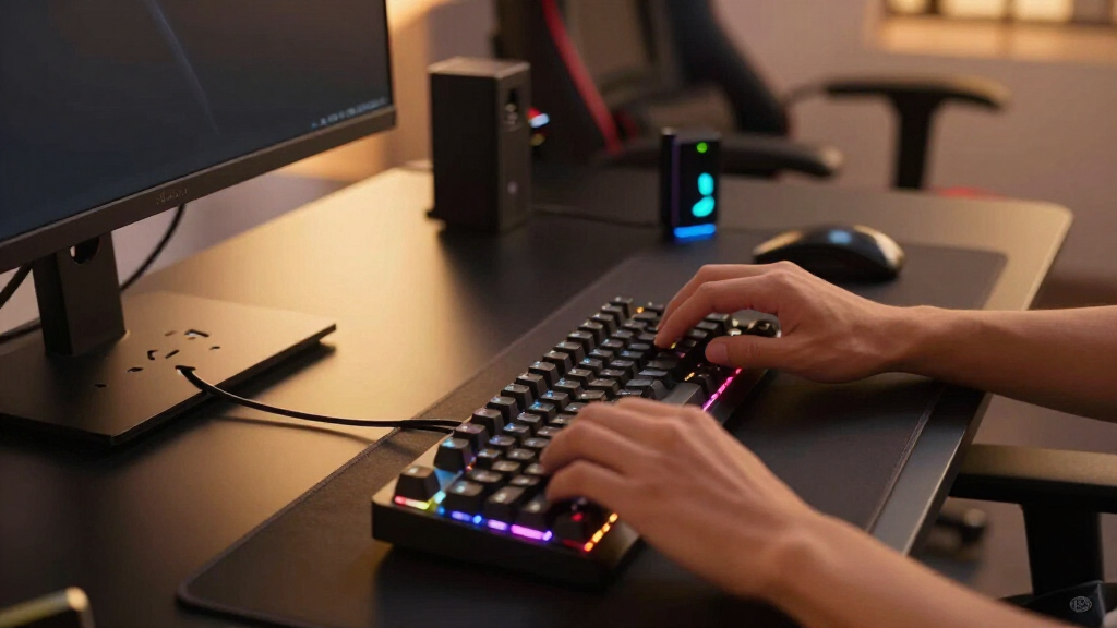 gaming desk with built in power