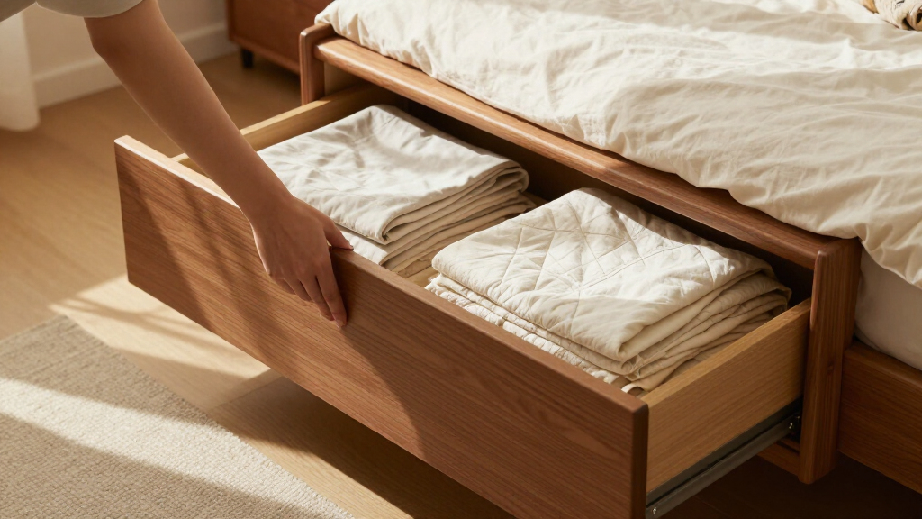 bed frame with drawers storage