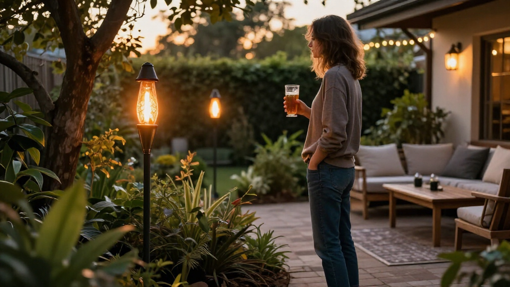 outdoor tiki torches solar powered
