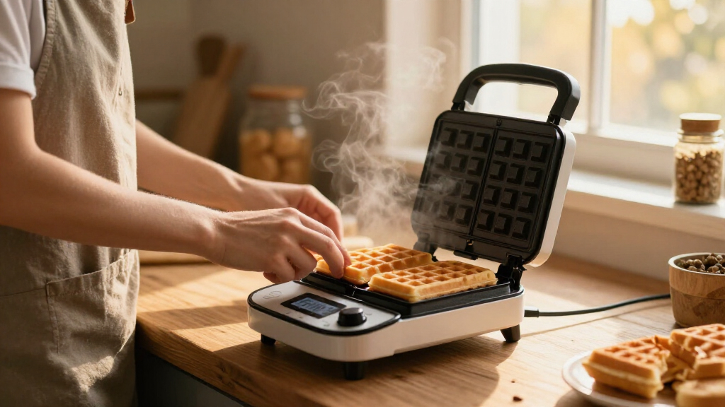 commercial waffle maker with digital controls