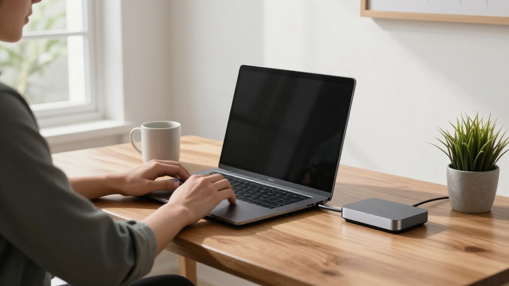 premium laptop docking station for clean desk