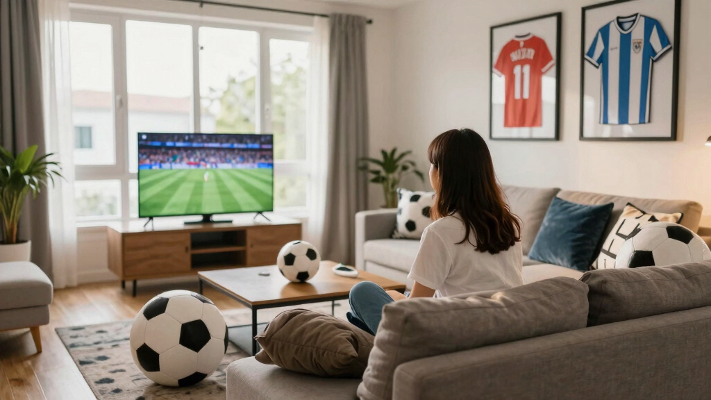 soccer-themed living room decor