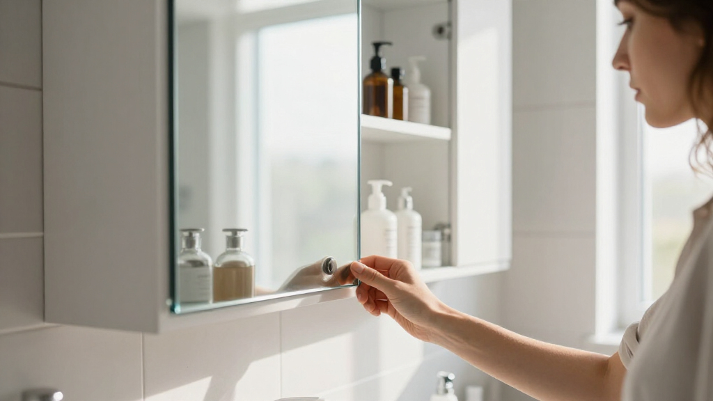mirrored medicine cabinet recessed