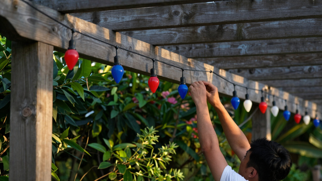 patriotic outdoor string lights