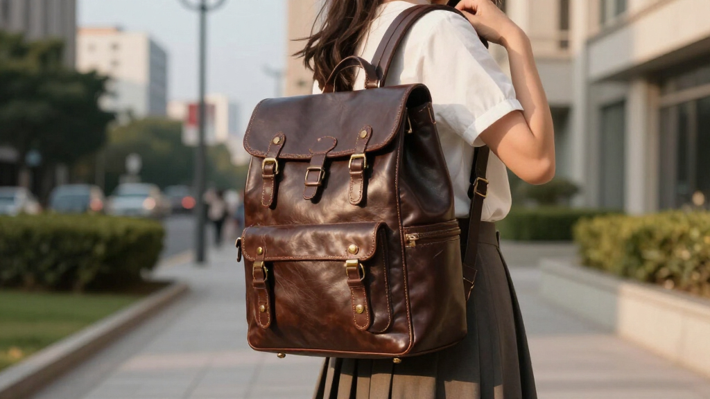 luxury leather backpacks for students