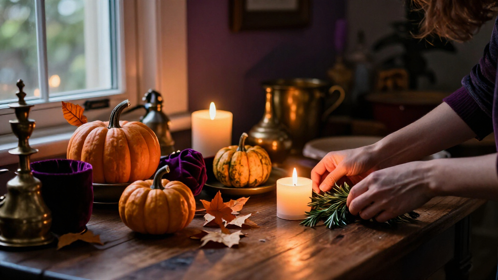 witchy Halloween altar decor