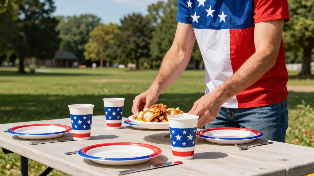 patriotic outdoor dinnerware