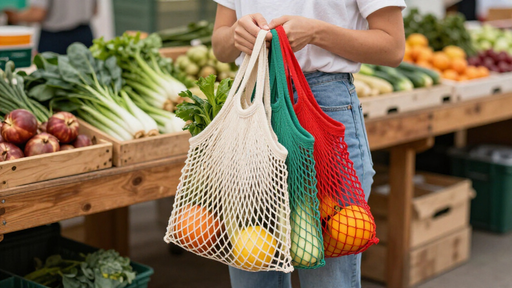 reusable produce bag sets for zerowaste shopping