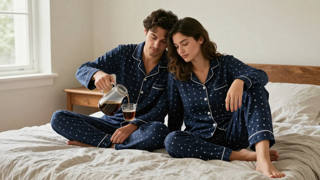 couples matching pajamas