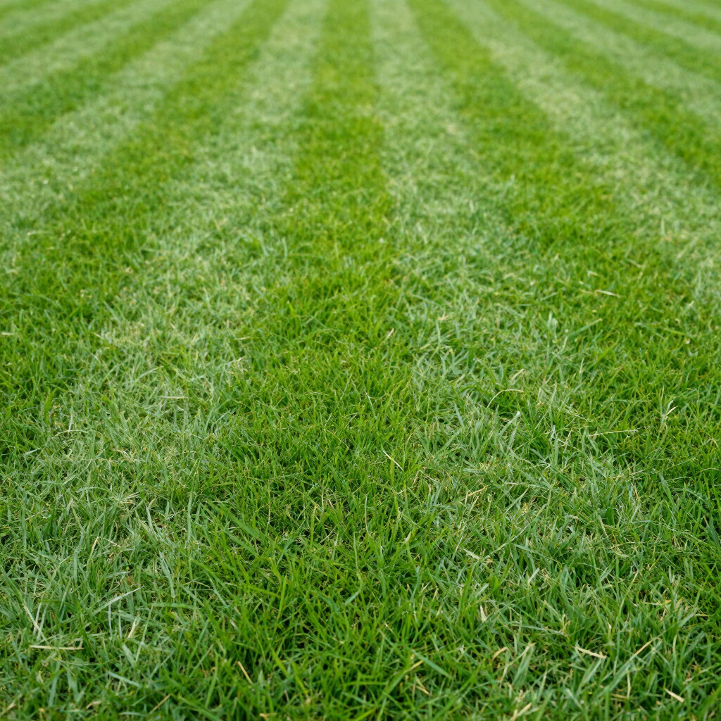 Striped green lawn, evidence of quality lawn care