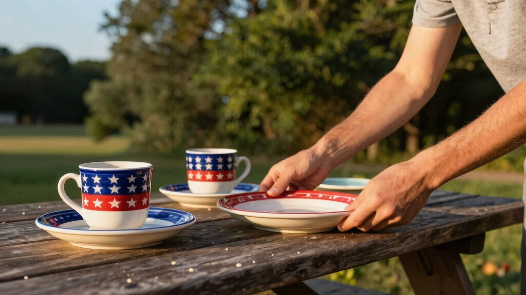 patriotic outdoor dinnerware