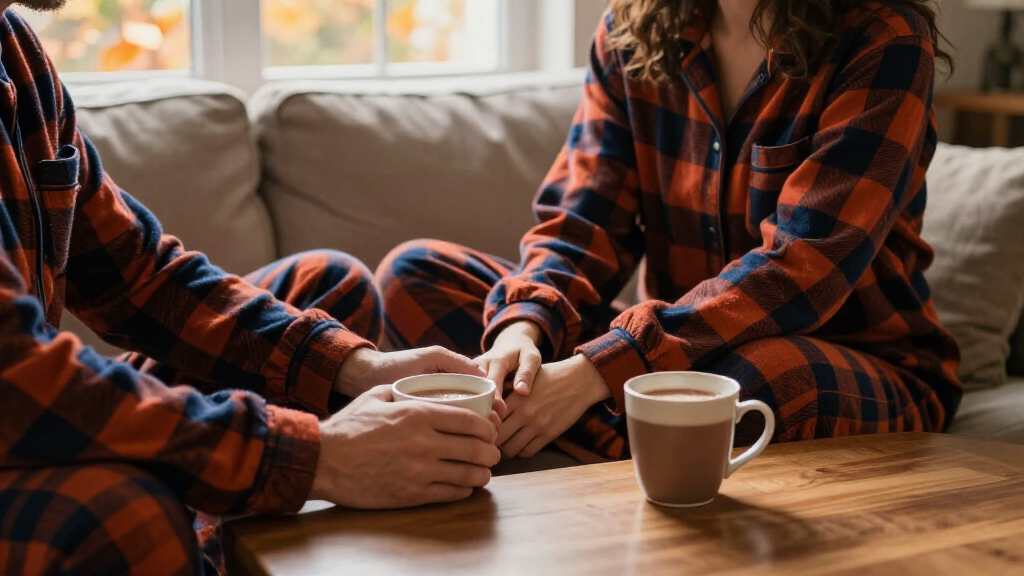 couples matching fall pajamas