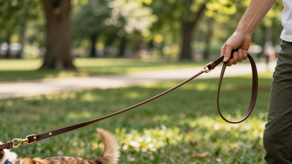 leather dog leash premium