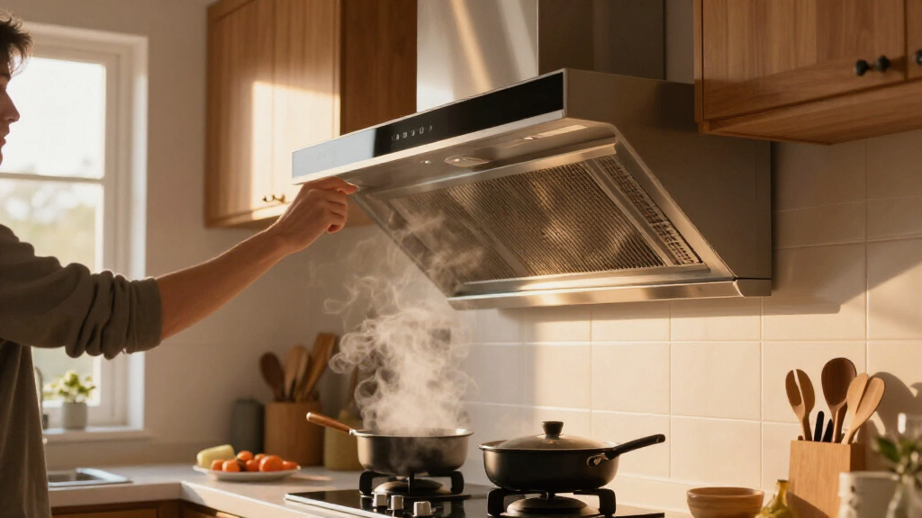 range hood with baffle filters ducted