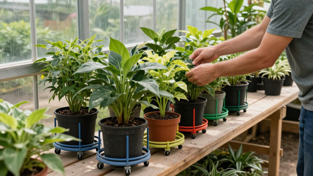 best plant stands with wheels for greenhouse use