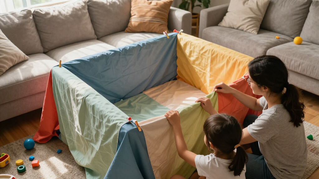 kids play couch fort set with washable covers
