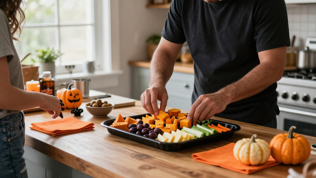Halloween party snack trays