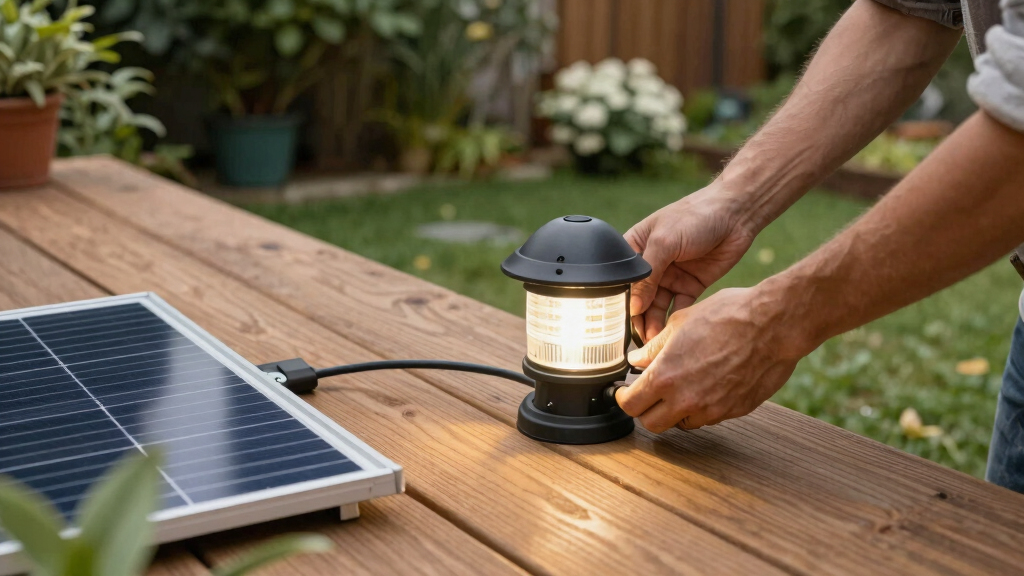 solar-powered outdoor patio lights