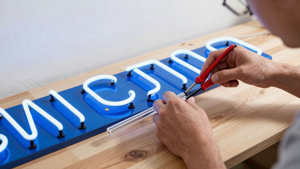 best blue neon name signs for boys room