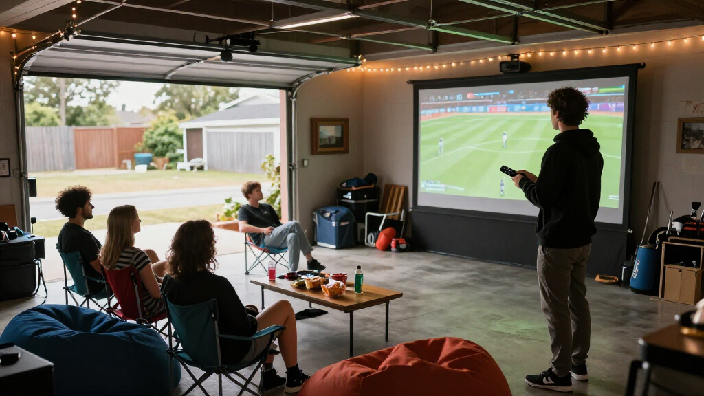 best projector screen for garage watch parties