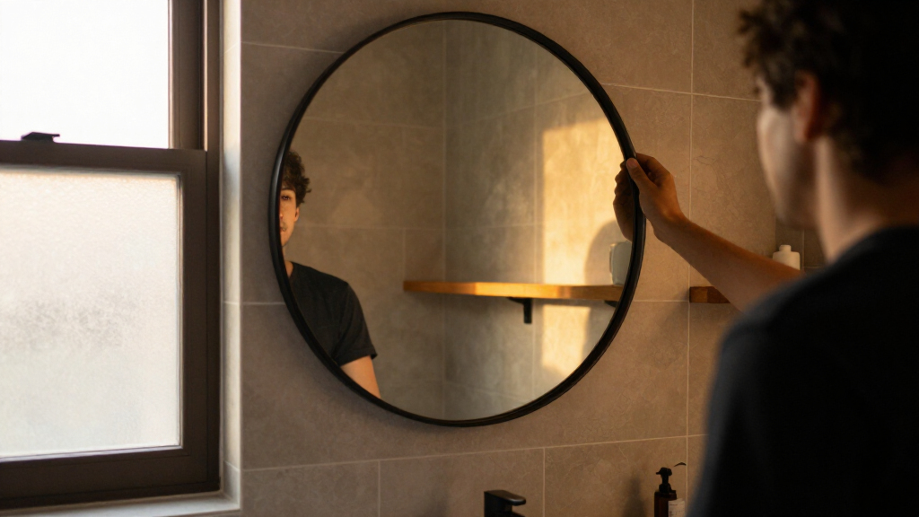 large round mirror for bathroom